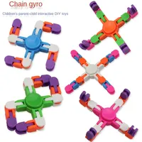 Volwassen kinderen Geschenken Vier Hoeken Intelligentie Ketting Gyro DIY Interactive Toys Sensory Stress Release Fidget Speelgoed
