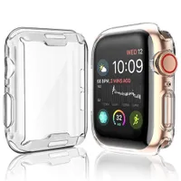 Caso tpu macio claro transparente para Apple Watch 1 2 3 4 5 6 7 SE Protetor de capa total