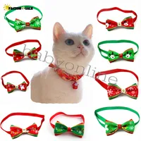 Weihnachtserie von Haustier Fliege Krawatte Krawatte Kragen mit einem glänzenden Strass Hund Katze Haustier Weihnachten Dekorationen Liefert Zubehör Halsband