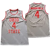 2021 New NCAA College Ohio State Buckeyes Basketball Jersey 4 Duane Washington Jr. Grey Drop Shipping Size S-3XL