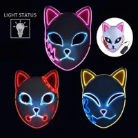 Demon Slayer Cosplay Glühmaske Halloween LED Masken 3 Modi Ghost Festival Party Requisiten drei Farben