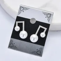 Eenvoudige zirkonia oorbellen elegante muziek notitie oorbellen voor vrouwen witte parel oorbel mode bruiloft sieraden 2021 geschenk