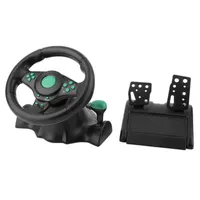 Gaming de rotação Vibração de 180 graus Racing volante com pedais para Xbox 360 PS2 PS3 PC USB Carro Controladores de Joysticks