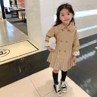 Petites filles Tendus Coton Hiver Stylish Fashions Polka Dot Outwear Authone Poches avant Enfants Gilrs Gilrs Coat pour 1-6t 3311 Q2