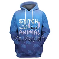 Sweats à capuche Homme Sweatshirts Sudadera Contaca de Stitch 3D Estampada Para Hombre Y Mujer, Ropa Calle Hipster, Atuendo Primav