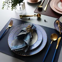 Engeland mode luxe servies sets porselein fijn china diner plaat steak schotel eetkamer set
