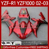 OEM Bodys for Yamaha YZF R 1 1000 cc YZF-1000 YZF-R1 2002 2003 2000 2001 Bodywork 90No.112 YZF R1 1000CC 2000-2003 YZF1000 YZFR1 Metallico rosso 02 03 00 01 carenatura moto
