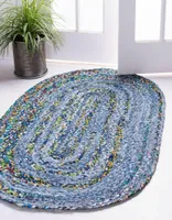 Carpets Rug 100% Natural Denim Cotton Handmade Oval Rustic Look Style Braided Rugs For Bed Room Area Living