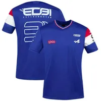 Мужские футболки гоночные автомобильные вентиляторы футболка с коротким рукавом рубашка одежда синяя черная дышащая Джерси 2021 Испания Alpine F1 Team Motorsport Alonso1