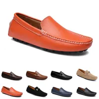 Deri Doudou Erkekler Rahat Sürüş Ayakkabıları Nefes Yumuşak Taban Işık Tan Karpuz Donanması Beyaz Fildişi Gümüş Sarı Gri Ayakkabı Koşu Yürüyüş Sneakers 16-12