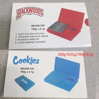 Cookies Backwoods Digital Pocket Scales Rot Blau 500g * 0,01 g 700g * 0.1g Schmuck Gold Tabak Stash Gewicht Vapes Messgerät Flip-Stil