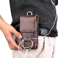 Cell Phone Pouches Universal Leather Holster Belt Clip Pouch Mobile Bag For 12 11 Pro Max Case Men Waist Purse Smart Models