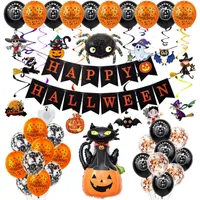 Cadılar bayramı Balon Garland Kemer Kiti Helyum Balonlar Folyo Seti Halloweenday Parti Süslemeleri için Süs Ghost Balkabağı Sahne 0567