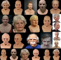 Las últimas Halloween Horror Latex Mask Mask Vampire Headdress Bald Rotten Face High Por Mayor Trick Cosplay Decoration Old Man Masks