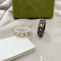 Европейская и американская мода черно-белая керамическая пара кольца, 1: 1 высококачественные кольца для мужчин и женщин, праздничные подарки