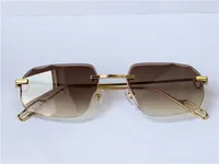 Sonnenbrille Frauen Vintage Piccadilly Unregelmäßige Eyewear 0115 Randlose Diamant Cut Linse Retro Mode Avantgarde Design UV400 Helle Farbe Dekoration Sommerbrille