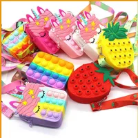 DHL Zappeln Spielzeug Push Bubble Münzbörse Bleistiftkoffer Messenger Bag Handy Brieftasche Taschen Mode Finger Spielzeug Für Kinder Geschenke