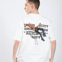 Mens T-Shirt Fan Carta Impressão Travis Scotts Astroworld Bolso Gráfico Tshirts Carta Impressão de Carta Streetwear Hip Hop Tee