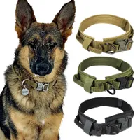 Kołnierz dla psów Nylon Regulowany Wojskowy Tactical Dog Collar Control Uchwyt Training Pet Dog Cat Collar Pet Products X0703