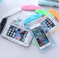Bolsas impermeables luminosas para iPhone 12 Cajas de teléfono celular con cordón deportivo bolsa de buceo bolsa de agua a prueba de agua cubierta seca submarina Universal Samsung Huawei Teléfonos