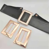 High qaulity fashion 6cm custom length PU big buckle belts with metal buckle for women