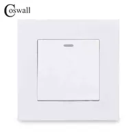 5PC COSWALL Simple Style PC Panel 1 Gang 1 Way On / Off Light Switch Wall Rocker Switch White Black Grey Gold Color AC 90-250V 16A W220314