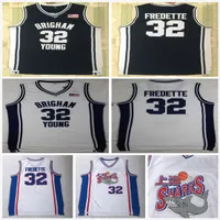 NCAA Mens Brigham Young Cougars Jimmer 32 Fredette College Basketball Jerseys Vintage White Jersey #32 Shanghai Sharks Stitched Shirts Size S-XXL