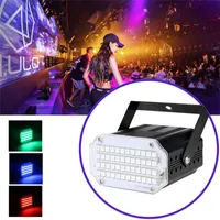 48 LEDs Mini Flashing Disco LED Efeitos Lâmpada RGB UV White Strobe Estágio Luzes Som Ativado para Festas DJ Wedding KTV Stroboscópio