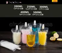 17oz 500ml Stand-up Plastic Drink Borsa per imballaggio Borsa Bocca Bocca per bevande Succo liquido Latte Caffè 200-500ml BA15
