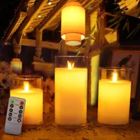 Drahtlose Flammenlose LED-Wachskerze-Nachtlicht mit Fernbedienung für Jahr, Weihnachten, Hochzeitsdekorativ, Wohnkultur. Kerzen