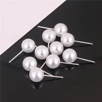 4 cm 6 cm 8 cm 10 cm 12 cm Pendientes plateados de perlas Pendientes de plata de la joyería linda para las mujeres Accesorios de moda para mujer