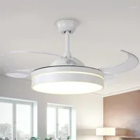 Electric Fans Modern Invisible Fan Blades Ceiling With Lights For Bedroom Colorful Ventilador Lamp Smart Remote Control