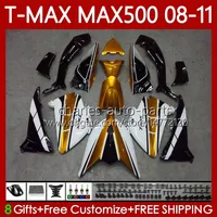 Kit de carroçaria para Yamaha Tmax max 500 xp500 max-500 T 2008 2008 2008 Bodys 107No.95 tmax-500 dourado branco tmax500 T-MAX500 08-11 MAX500 08 09 10 11 OEM Motoinging