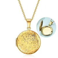 Stainless Steel Floating Locket Necklace For Women Love Heart Silver Color Gold Round Po Collier Femme Jewelry Chains