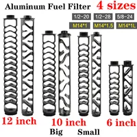 New filter 1/2-20 1/2-28 5/8-24 M14*1/1.5/1L M24*1.5 M15*1 M16*1 m18*1 12&quot; 10&quot; 6&quot; Single Core Aluminum Fuel Filter Solvent Trap for NAPA 4003 WIX 24003