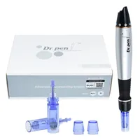 DR Pen A1-C مع خراطيش 2 PCS Wired Derma Pen Pen Skin Curn Kit Microneedle Home Machine Machine