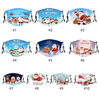 Xmas Party Masks Kid Adults Reusable Adult Kids 3d Print Santa Claus Fun Protective Christmas Mouth Fabric Face mask479o551p