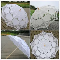 68 cm maniglia lunga pizzo ombrelloni artigiana arte nuziale damigella d'onore regali ricamo ombrello ombrello ombrellone ombrellone bridal