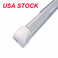 25PCS LEDs Tube Light, 8FT 100W, Double Side V Shape Integrated Bulb Lamp, Works without T8 Ballast, Plug and Play,Clear Lens Cover, 6000k 144W 6500K 14400LM