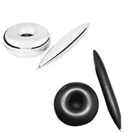 Kulspetspennor flytande penna med magnetisk bas krom kulspetsskrivning magnet hållare kontor papper vikt