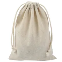 Kosze wiszące 50 sztuk handmade bawełna bawełniana i lniana sznurka opakowania torby na prezent na kawę cukierki biżuteria do przechowywania ślub