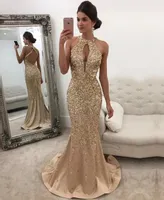 Plus Size Gold Seailsins Sirena Dress Prom Abiti Eleganti Abiti da sera maniche lunghe 2021 Off Donne Donne Donne Delle Donne Pink Formali