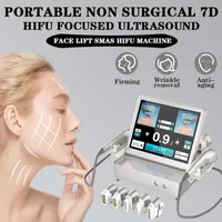 Certificado CE Coréia 7D HIFU Portátil Alta Intensidade Máquina Focada Anti-Envelhecimento Ultrassonografia Facial Elevador Ruindo Remoção para rosto e corpo