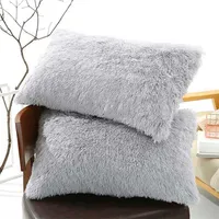 50x70cm Plush Pillow Case Winter Warm Long Fluffy Sleeping case Home Bed Cushion Cover 220118