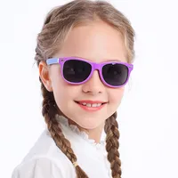 Kids Sunglasses Polarized Wholesale Silicone Sun Glasses Designer Round Frame Girls Eye Glasses Children&#039;s Shades Fashion Eyeglasses Eyewear 16 Colors BE7964