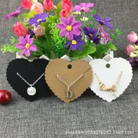 100Pcs/Lot Heart Shape Earrings Necklace Card Handmade Kraft Paper Cardboard for Fashion Charm Jewelry Display Packing Card 203 W2