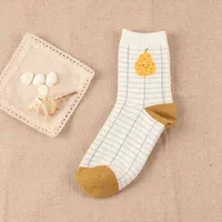 1 Pair Jacquard Owoce Skarpetki Bawełniane Urocze Paski Avocado Skarpety Dot Point Nowy Design Ukraina Kawaii Cute Winter Socks Gift G1224