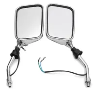 10mm Pair Motorcycle Rearview Side Chrome Mirrors And Turn Signal Indicator Light Amber