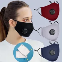 男性女性子供洗えるフェイスマスク再利用可能な布の綿の顔調節可能なマスク交換可能なフィルターバルブの呼吸器は2つの無料PM2.5a44a39