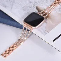Новый дизайн Watch Band для Fitbit Versa 3 Lite Металлический ремешок розовые золотые водонепроницаемые полосы мода 3 ряда алмазные цепи ремни высокого качества